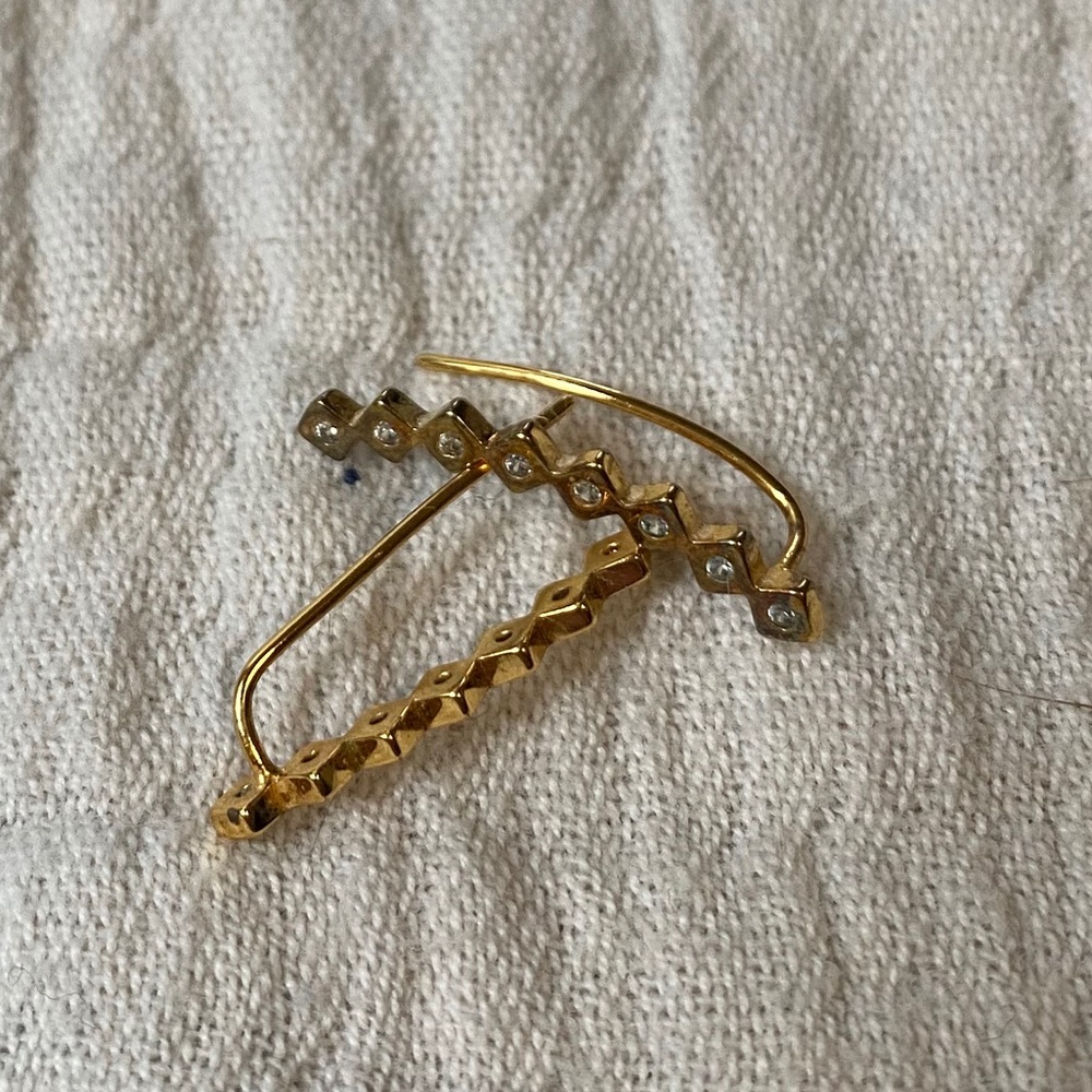 COPY - Gorjana gold & pave diamond ear climbers